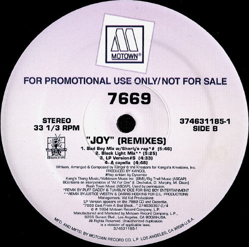 7669 - Joy (Remixes) (12"", Promo)