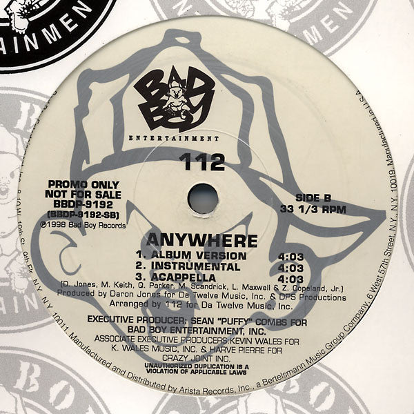 112 - Anywhere (12"", Promo)