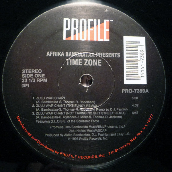 Time Zone - Zulu War Chant (12"")