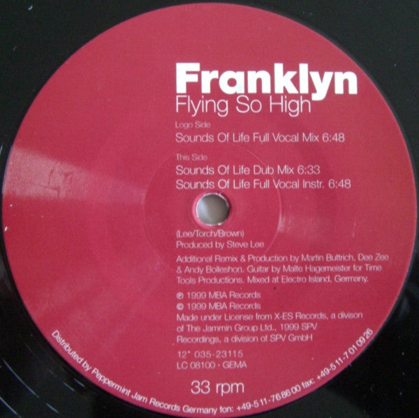 Franklyn - Flying So High (Sounds Of Life Mixes) (12"")