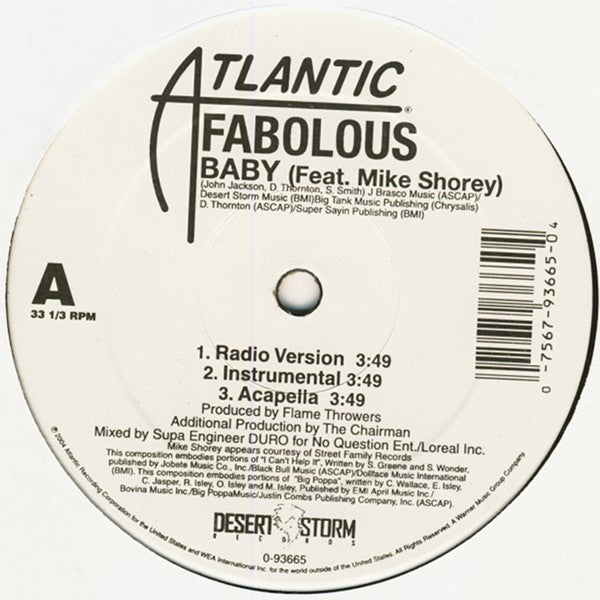 Fabolous Featuring Mike Shorey - Baby (12")