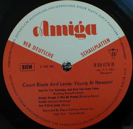 Count Basie and Lester Young - At Newport (LP, Album, Mono)