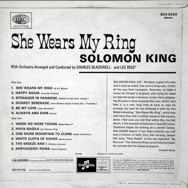 Solomon King - She Wears My Ring (LP)