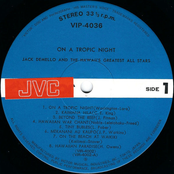 Jack de Mello - On A Tropic Night(LP)