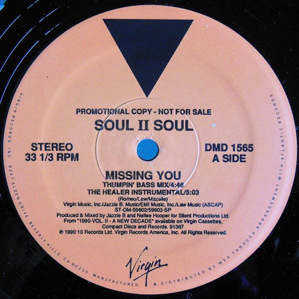 Soul II Soul - Missing You (12", Promo)