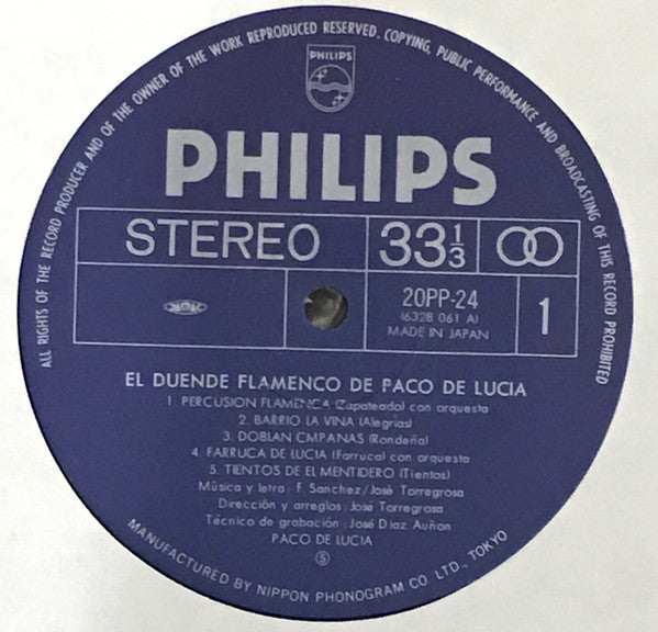 Paco De Lucía - El Duende Flamenco De Paco De Lucia (LP, Album)