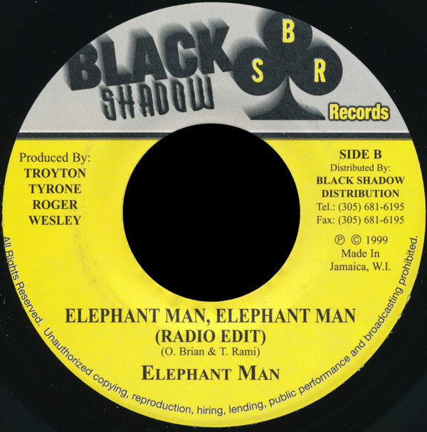 Elephant Man - Elephant Man, Elephant Man (7"")