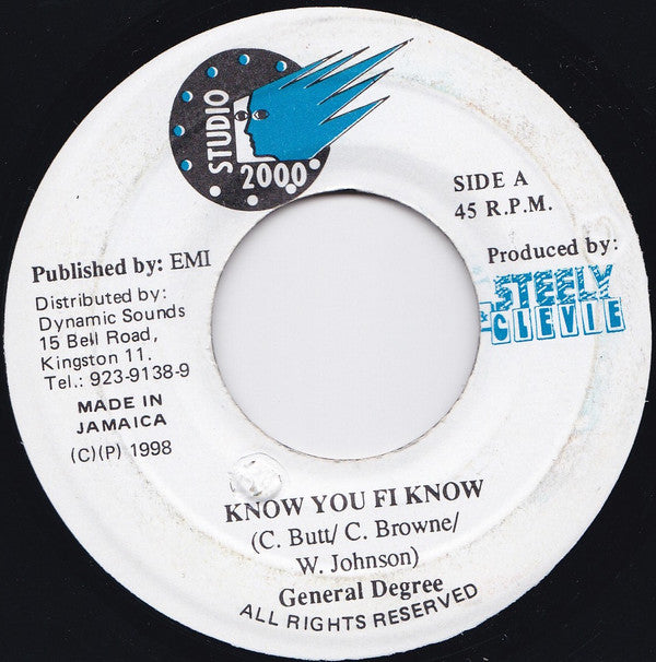 General Degree - Know You Fi Know (7"")