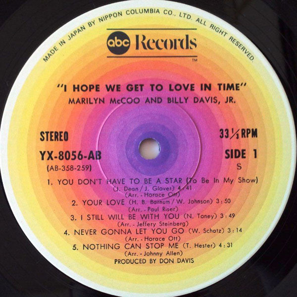 Marilyn McCoo & Billy Davis Jr. - I Hope We Get To Love In Time (LP, Album)