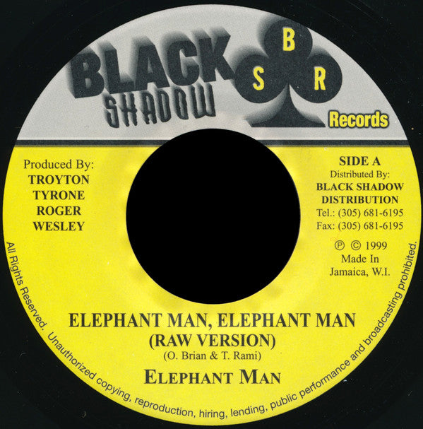 Elephant Man - Elephant Man, Elephant Man (7"")