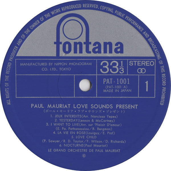 Paul Mauriat - Love Sounds Present (LP, Album, Comp, Ltd)