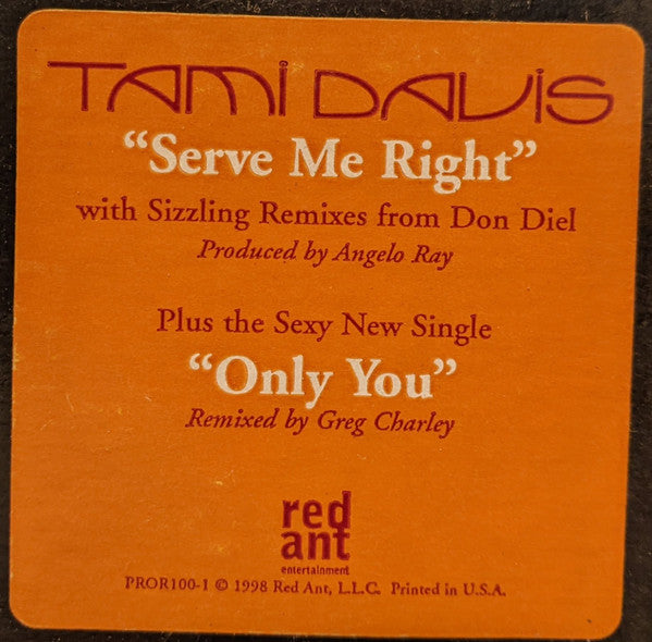 Tami Davis - Serve Me Right (12", Promo)