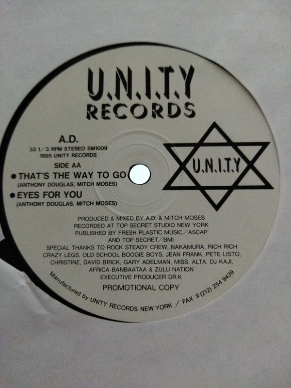 A.D. (5) - It's Too Late (12"", Promo)