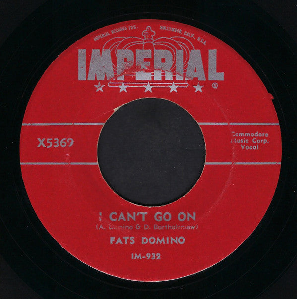 Fats Domino - Poor Me / I Can't Go On (7"", Single)