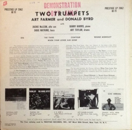 Farmer* / Byrd* - 2 Trumpets (LP, Album, Mono)