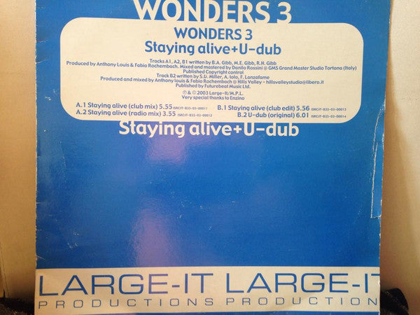 Wonders 3 - Staying Alive+U-Dub (12"")