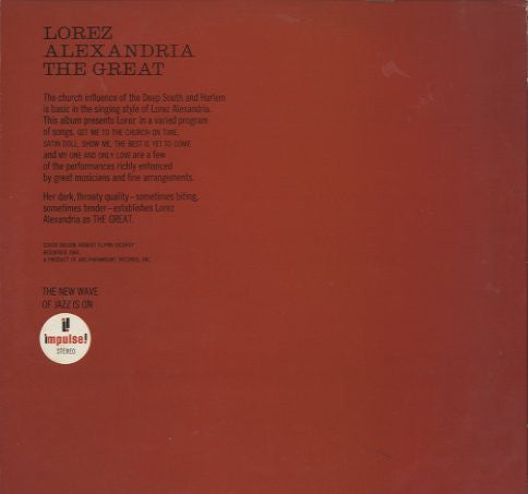 Lorez Alexandria - Alexandria The Great (LP, RE, Gat)