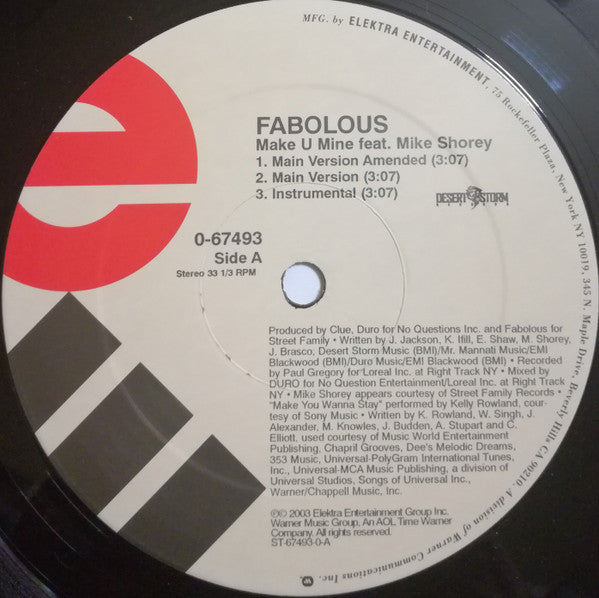 Fabolous Featuring Mike Shorey - Make U Mine (12"", Promo)