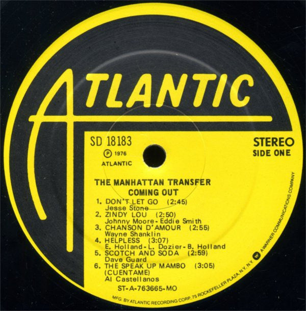 The Manhattan Transfer - Coming Out (LP, Album, MO )