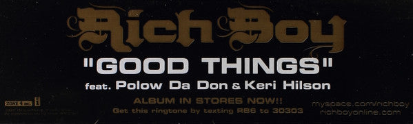 Rich Boy - Good Things (12", Promo)