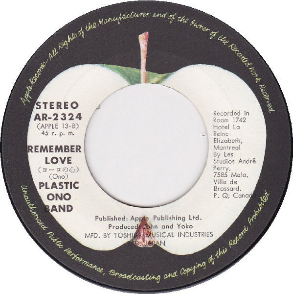 Plastic Ono Band* = プラスティック・オノ・バンド* - Give Peace A Chance = 平和を我等に / Remember Love = ヨーコの心 (7"", Single, ¥50)