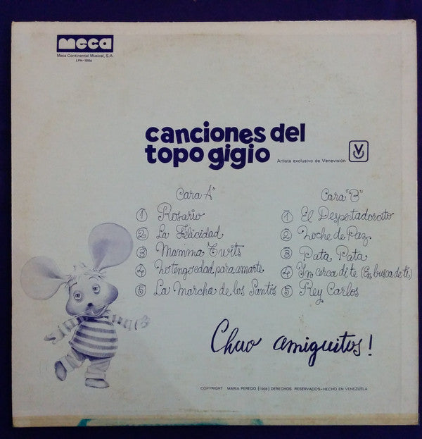 Topo Gigio (2) - Canciones Del Topo Gigio Vol.1 (LP, Album)