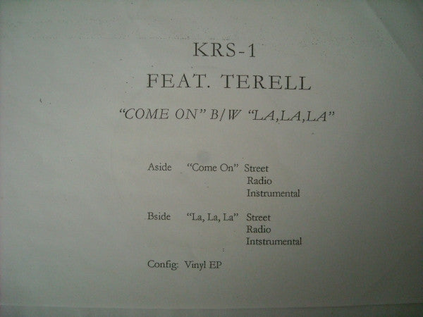 KRS-1* Feat. Terell* - Come On / La, La, La (12", W/Lbl)