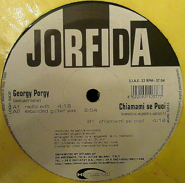 Jorfida - Georgy Porgy / Chiamami Se Puoi (12")