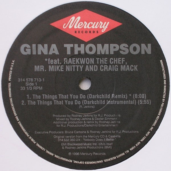 Gina Thompson - The Things That You Do (Darkchild Remix)(12", Single)