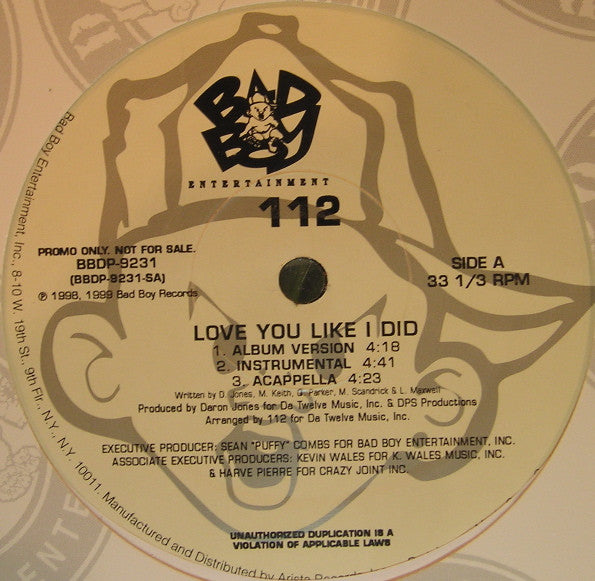 112 - Love You Like I Did (12"", Single, Promo)
