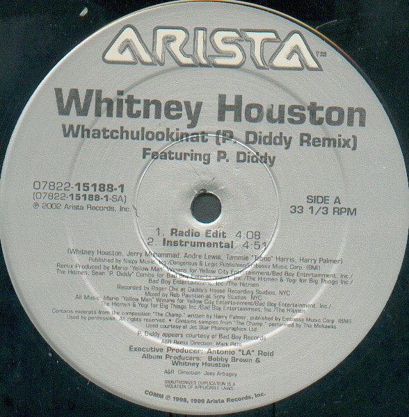 Whitney Houston Featuring P. Diddy - Whatchulookinat (P. Diddy Remix) (12")
