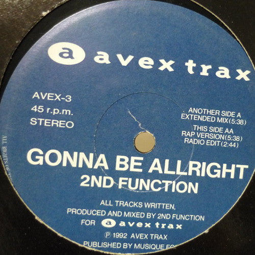 2nd Function* - Gonna Be Alright (12"")
