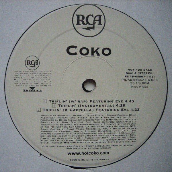 Coko - Triflin' / Sunshine (Hot Sun Remix) (12", Promo)