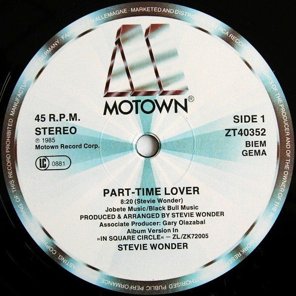 Stevie Wonder - Part-Time Lover (12"")