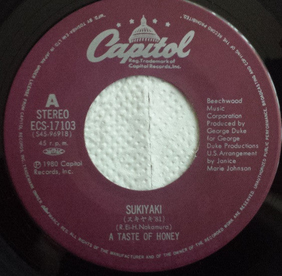 A Taste Of Honey - Sukiyaki (7")