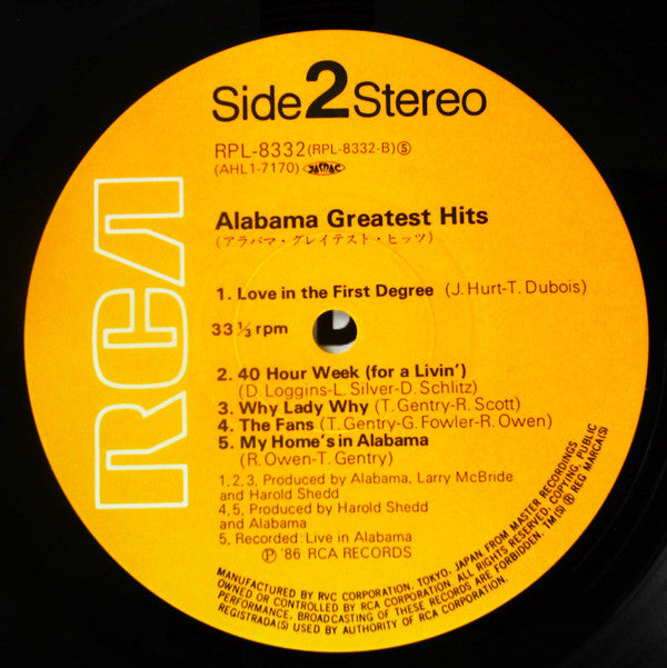 Alabama - Alabama Greatest Hits (LP, Comp)