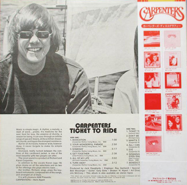 Carpenters - Ticket To Ride (LP, Album, RE)