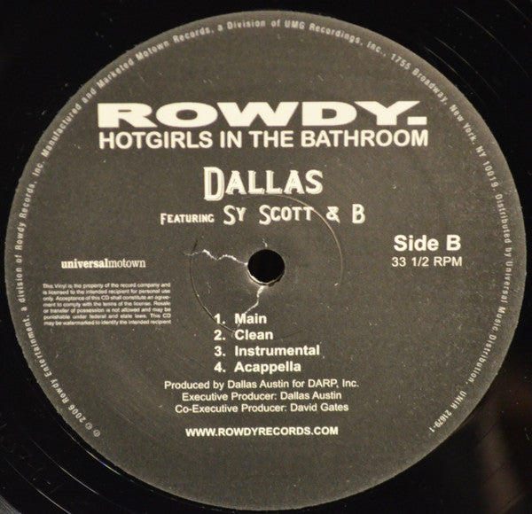 The Dallas Austin Experience - Hotgirls In The Bathroom(12", Promo)
