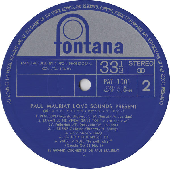 Paul Mauriat - Love Sounds Present (LP, Album, Comp, Ltd)