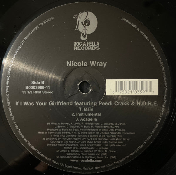 Nicole Wray - If I Was Your Girlfriend (12"")