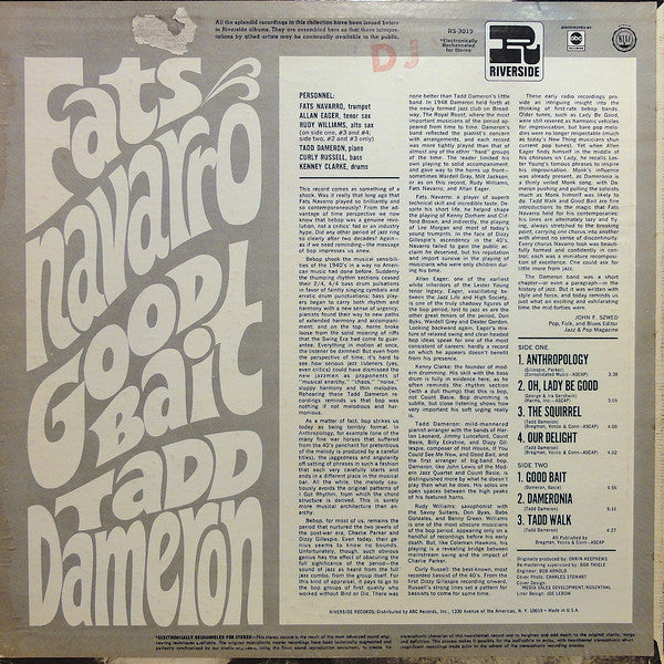 Fats Navarro, Tadd Dameron - Good Bait (LP, Album, RE, RM)