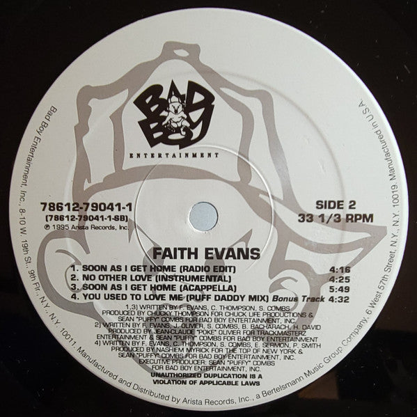 Faith Evans - Soon As I Get Home (12"", Single)