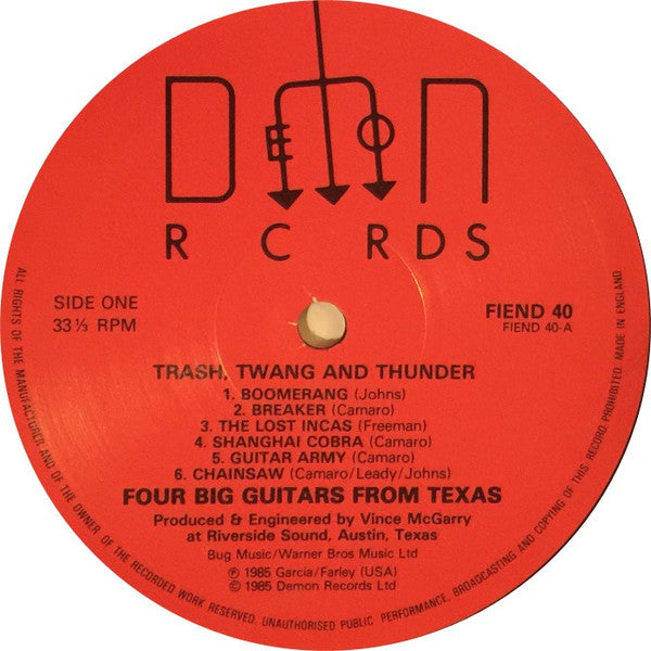 4 Big Guitars From Texas* - Trash Twang And Thunder (LP, Album)