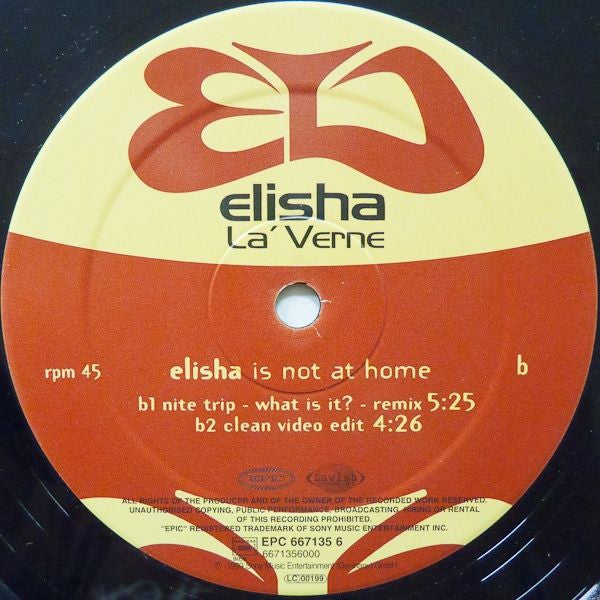 Elisha La'Verne - Elisha Is Not At Home  (12"")