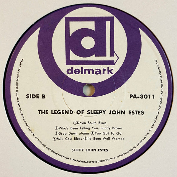 Sleepy John Estes - The Legend Of Sleepy John Estes (LP, Album, RE)