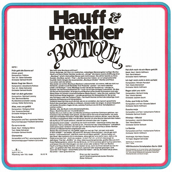Hauff & Henkler* - Boutique (LP, Album)