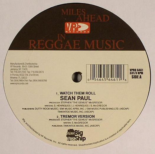 Sean Paul - Watch Them Roll (12"")