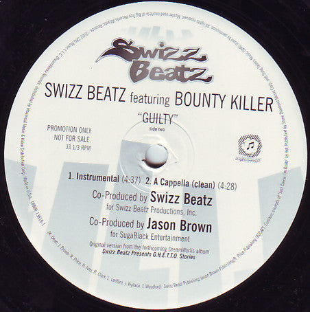 Swizz Beatz Feat. Bounty Killer - Guilty (12", Promo)