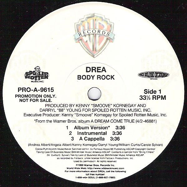 Drea - Body Rock / Got Ya Back (12"", Promo)
