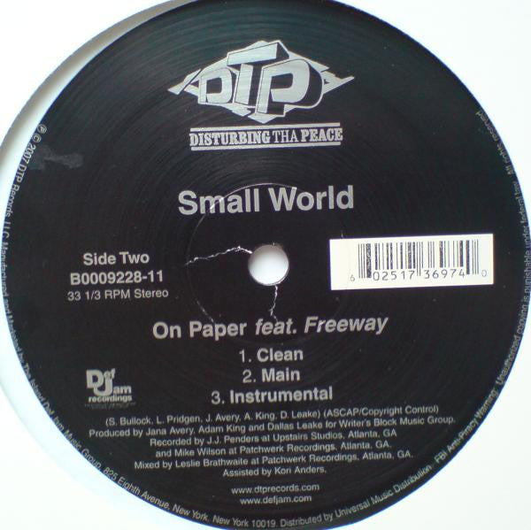 Small World (3) - Put It In Reverse / On Paper (12")